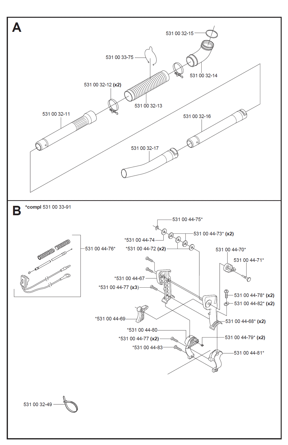 Buy Husqvarna 145BT (5441669-01) Replacement Tool Parts | Husqvarna